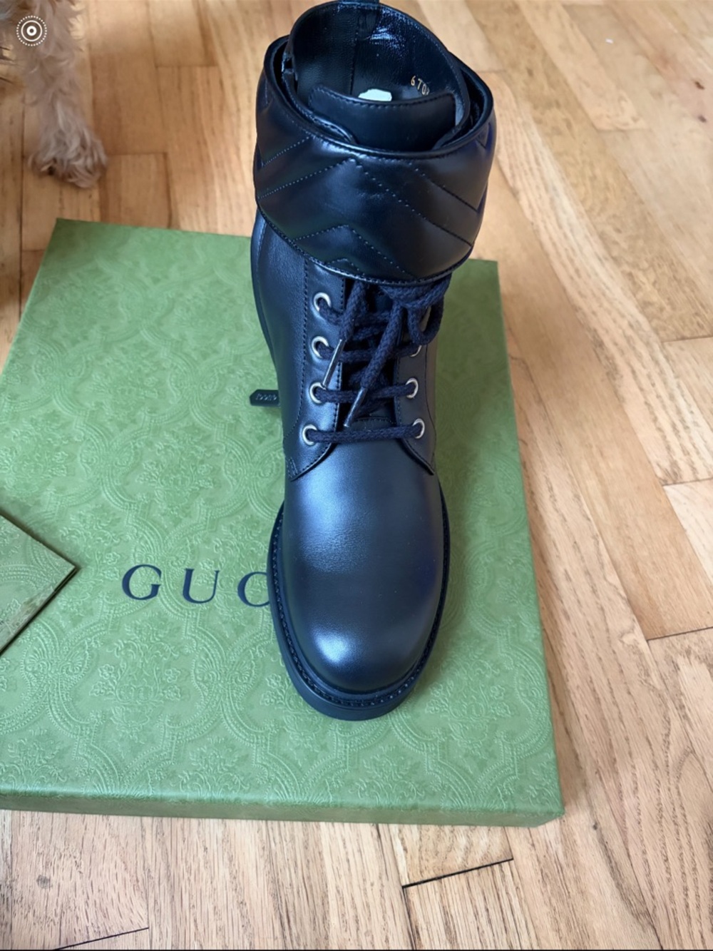 Gucci Black Leather Loafer with Gold Horsebit Accent